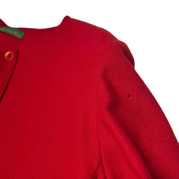 Vintage Wool Red Midi Skirt Button Up Blazer Matching Suit Set Carriage Club 14 - Picture 9 of 11